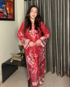 Pakistani Style Premium Maslin Kurta with Contrast Dupatta