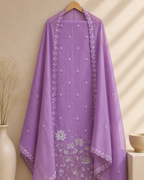 Mul Cotton Embroidered Unstitched Suit Set with Dupatta