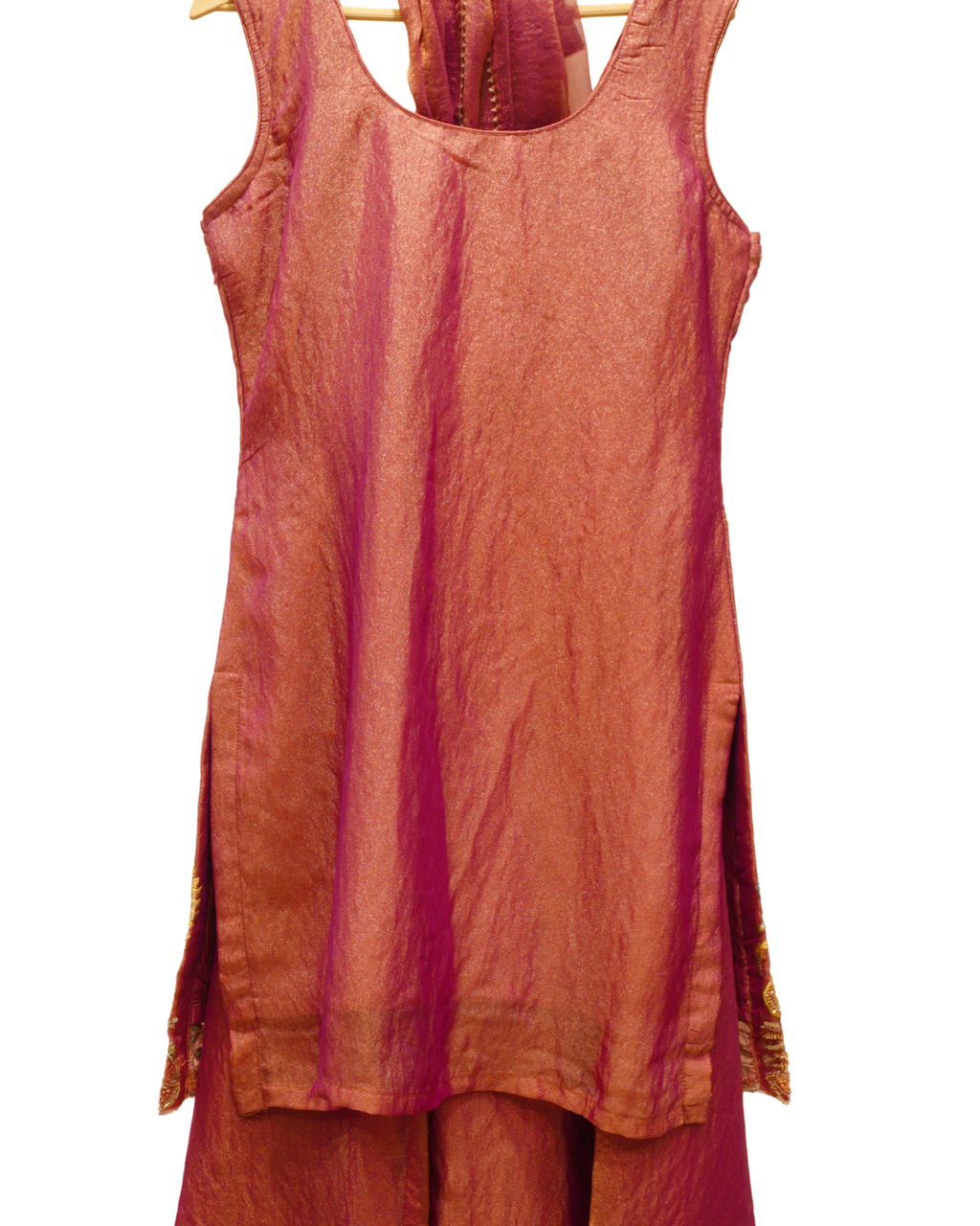 Elegant Hand Embroidered Shimmer Sharara Set