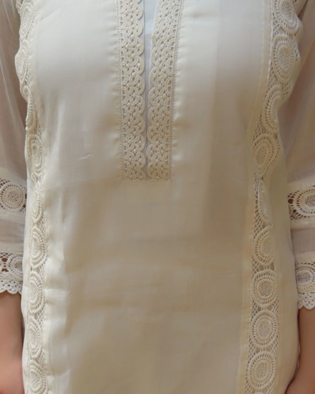 Noor White Lace Cord Set