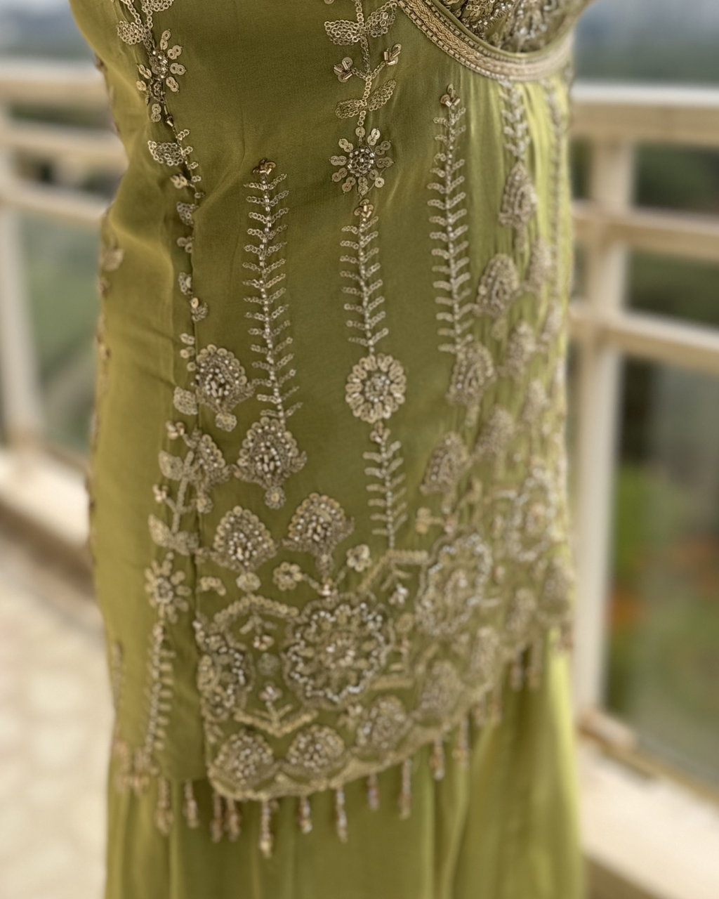 Three Piece Sharara Set with Dupatta