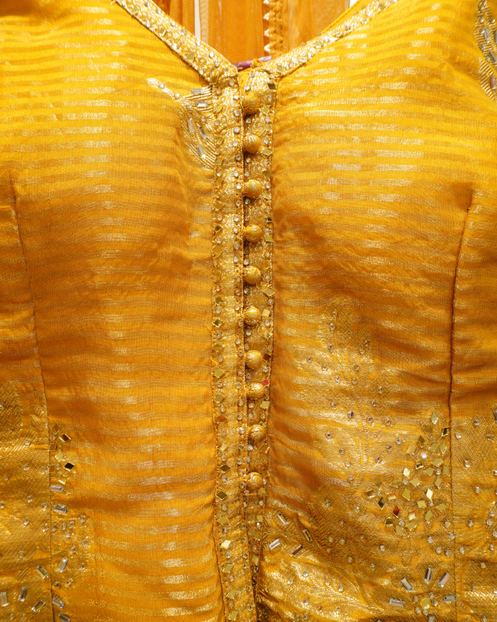 Regal Golden Embroidered Shimmer Backless Sharara Suit with Net Dupatta