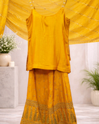 Zari Embroidered Sharara Suit Set for Women