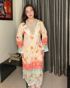 Premium Natural Crepe Printed Kurta Set