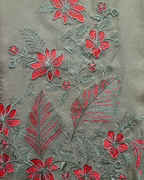Gulnaar Thread Embroidered Shimmer Unstitched Suit Set