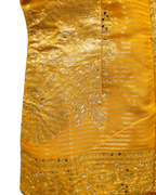 Regal Golden Embroidered Shimmer Backless Sharara Suit with Net Dupatta