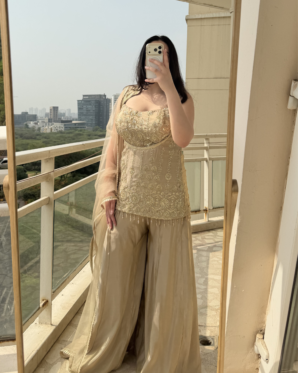 Three Piece Sharara Set with Dupatta