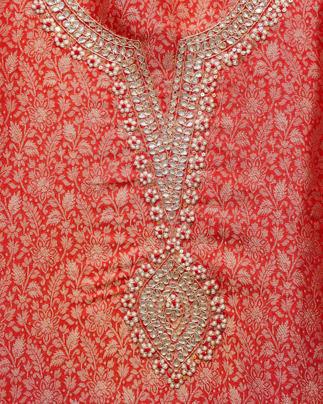 Zarish Brocade Silk Unstitched Suit Set