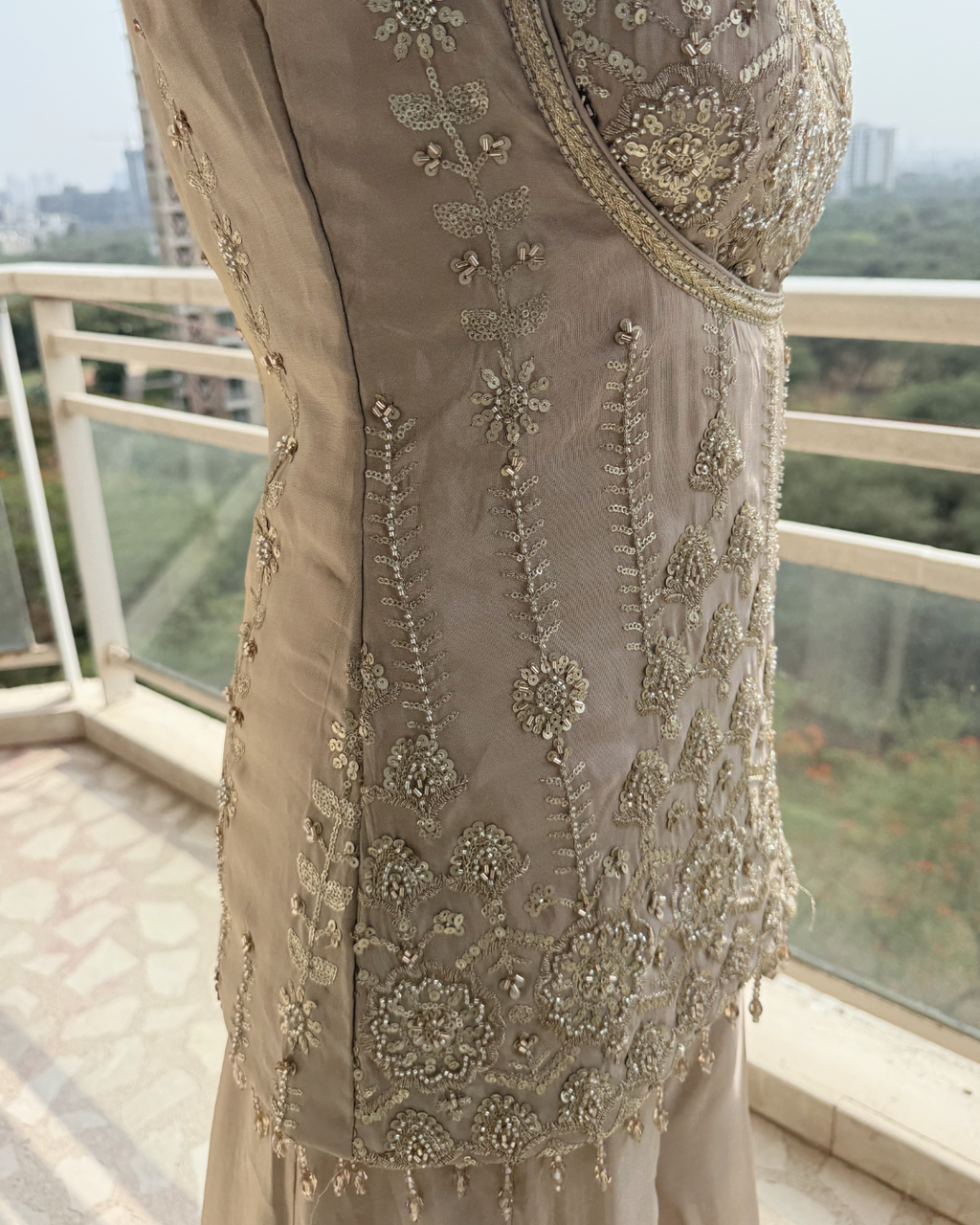 Three Piece Sharara Set with Dupatta