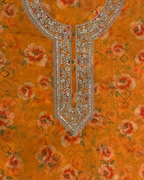 Arohi Orange Royale Unstitched Suit Set