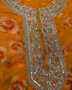 Arohi Orange Royale Unstitched Suit Set