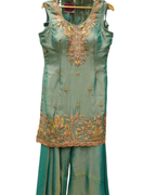Elegant Hand Embroidered Shimmer Sharara Set