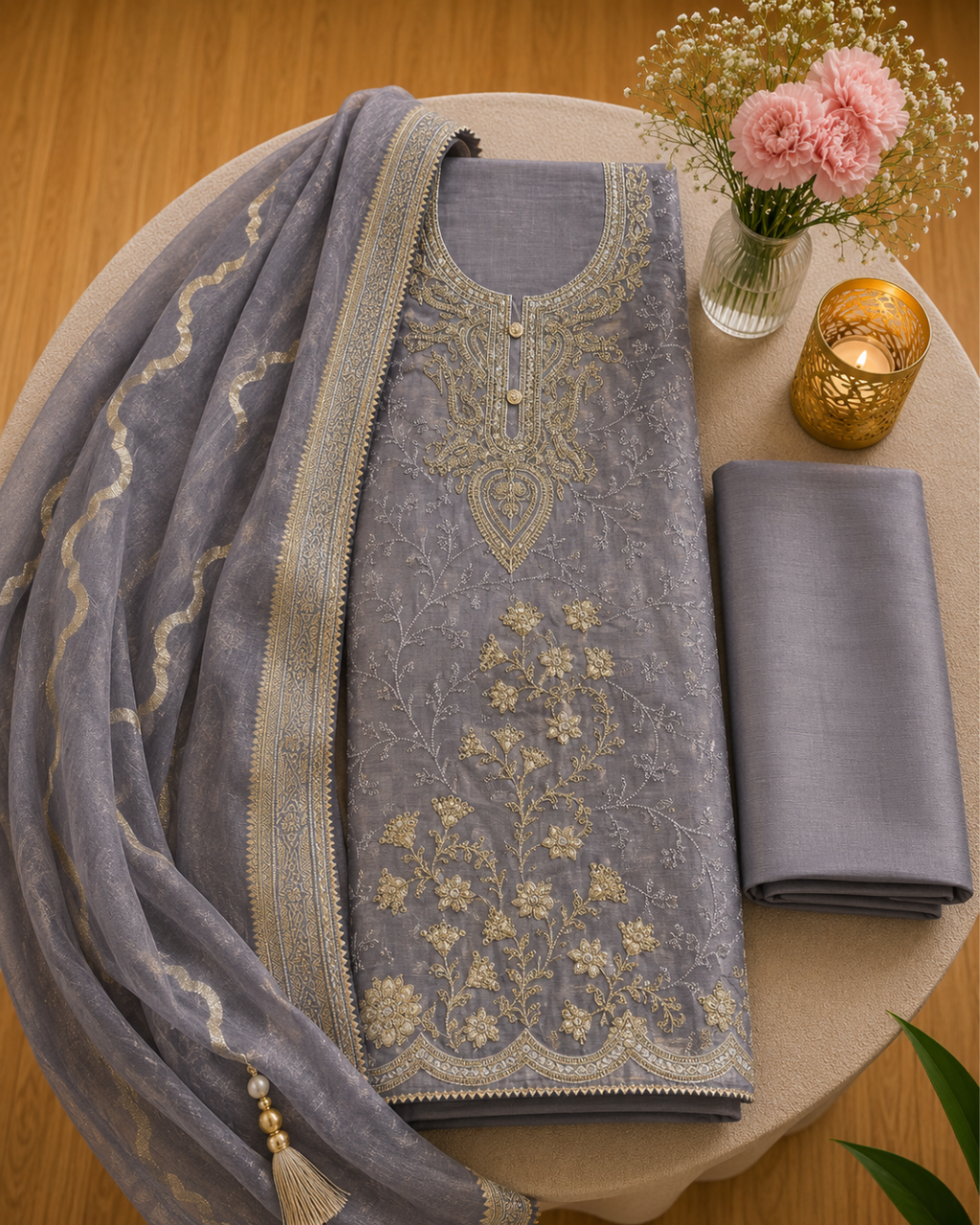 Ruhani Unstitched Suit Set