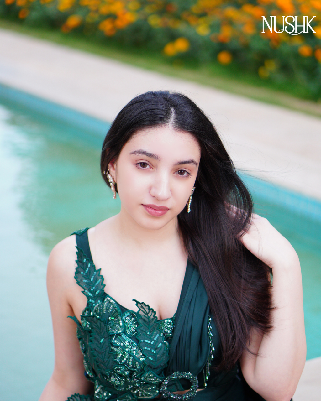 Emerald Aura Drape Saree