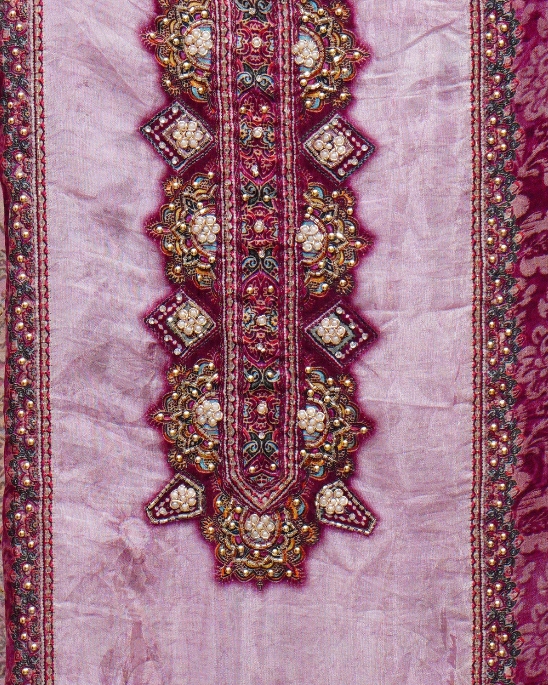 Firdaus Dupion Silk Unstitched Suit Set