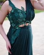 Emerald Aura Drape Saree