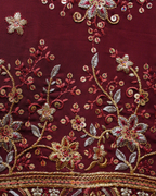 Maroon Naira Suit with Zari & Sequence Embroidery