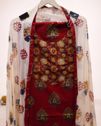 Zariya Cotton Unstitched Suit Set with Georgette Dupatta