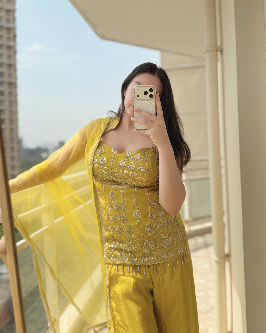 Three Piece Sharara Set with Dupatta