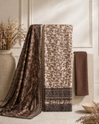 Mocha Floral Unstitched Suit Set