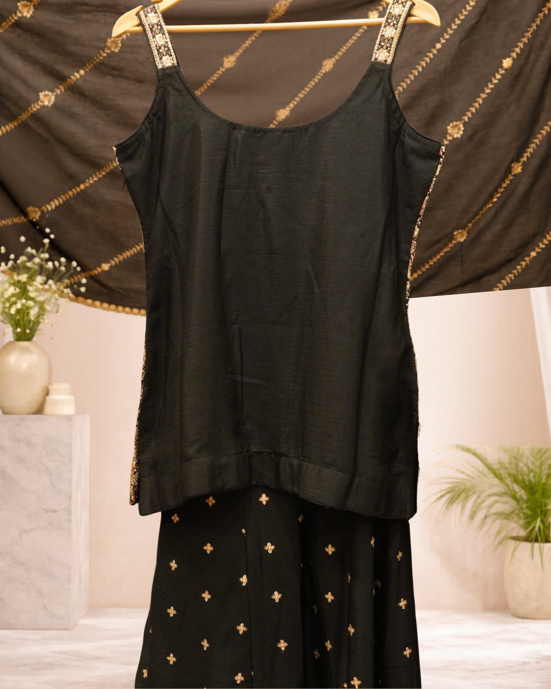 Zari Embroidered Sharara Suit Set for Women