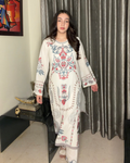 Pakistani Syle Premium Maslin White Kurta Set