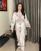 Pakistani Syle Premium Maslin White Kurta Set