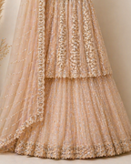 Champagne Noor Sequin & Katdana Embroidered Lehenga Set