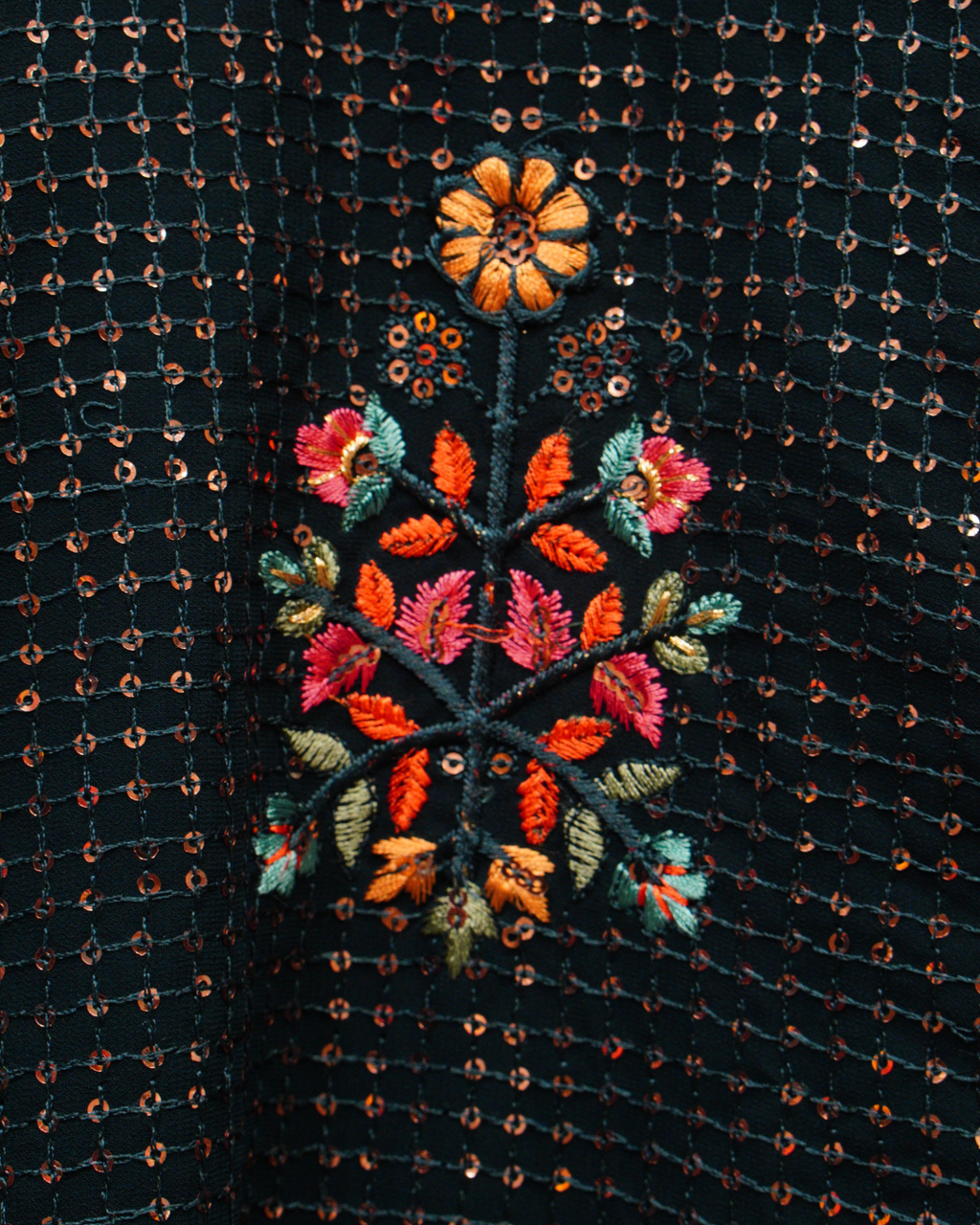 Noorika Black Floral Embroidered Naira Suit