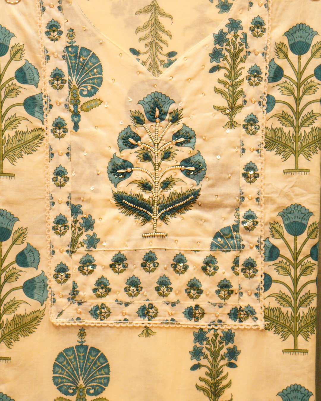 Floral Print Cotton Suit Fabric with Dupatta