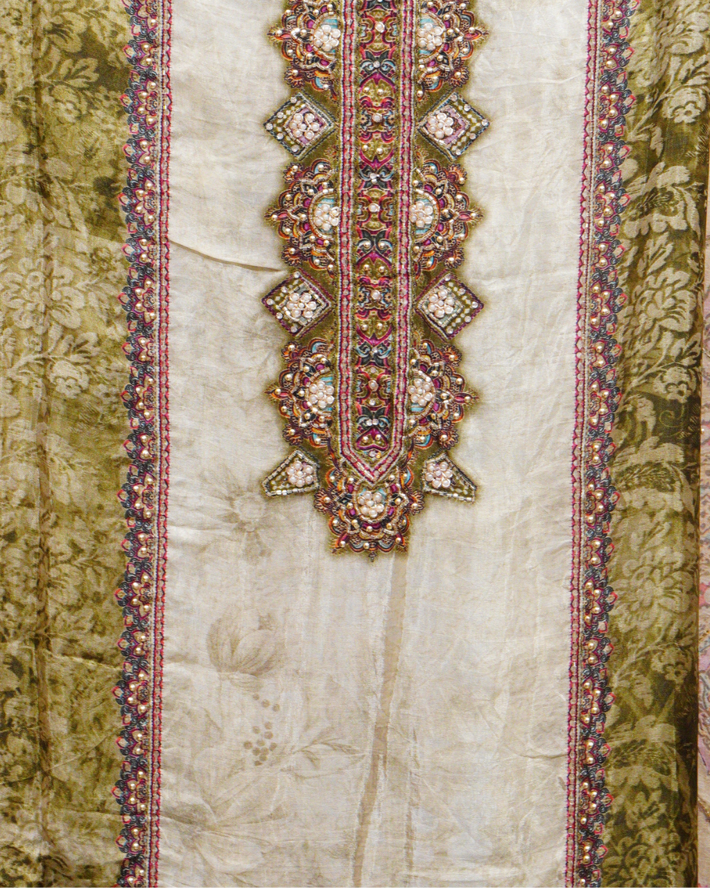 Firdaus Dupion Silk Unstitched Suit Set
