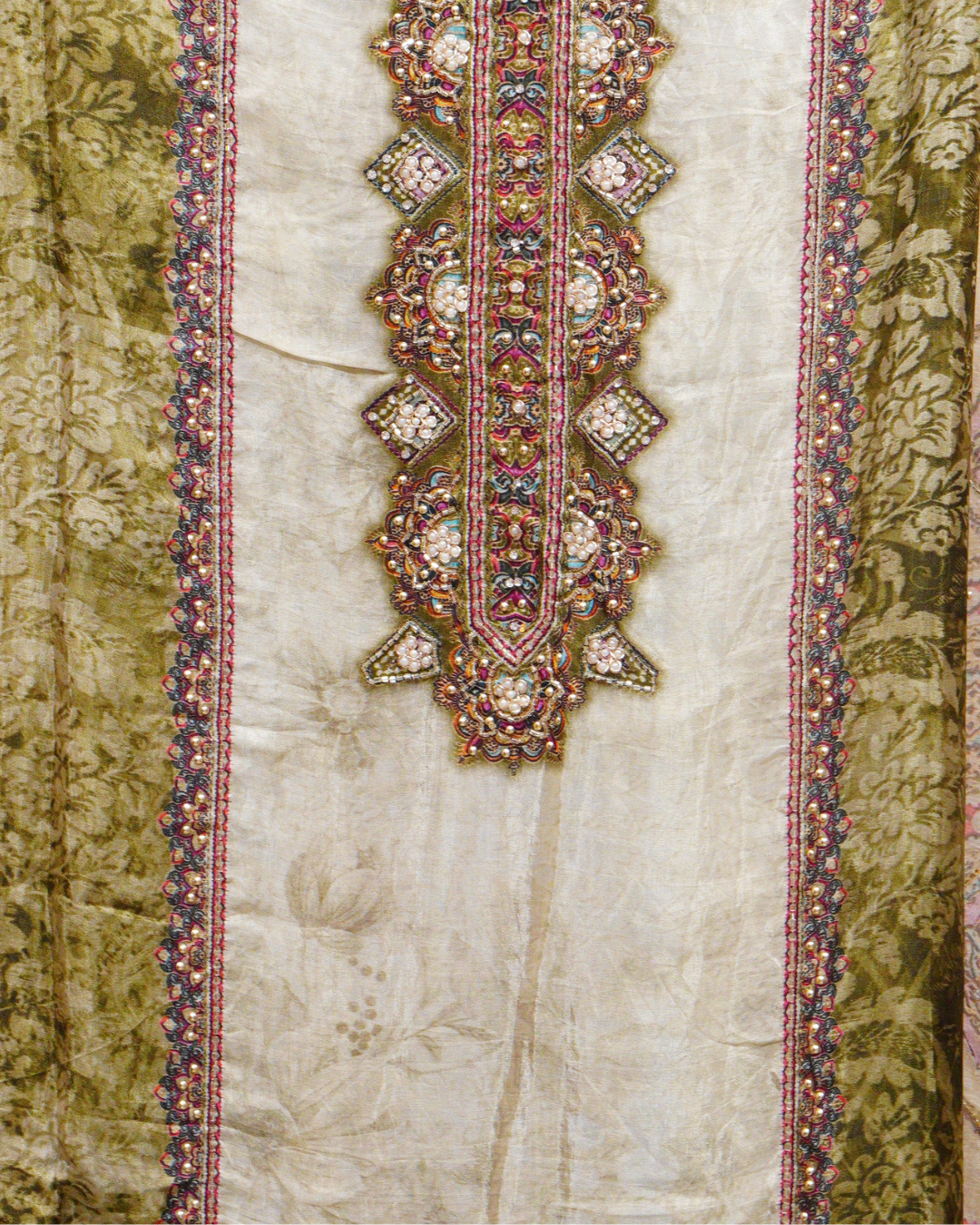 Firdaus Dupion Silk Unstitched Suit Set
