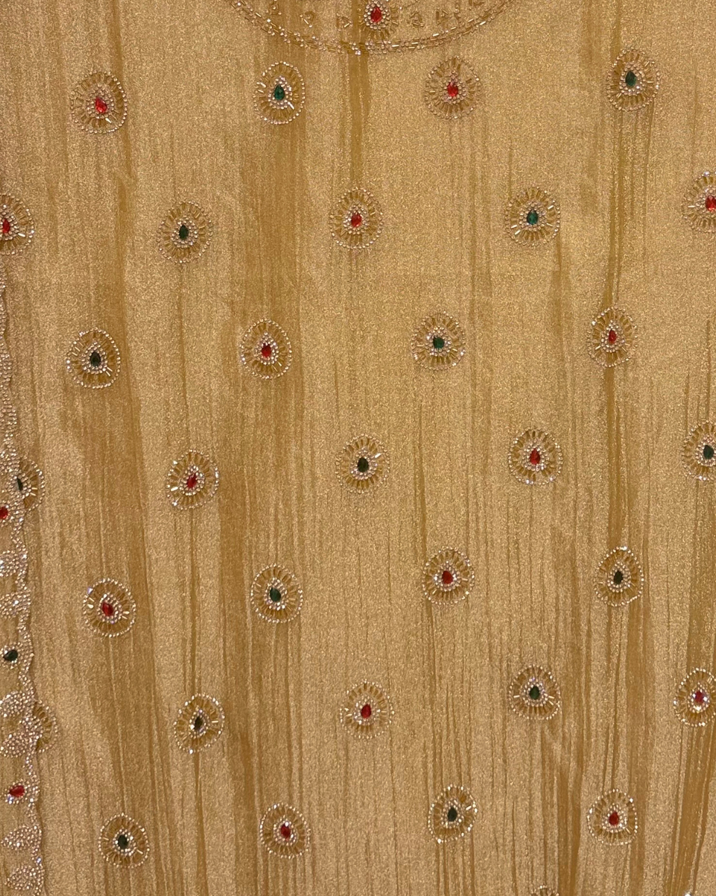 Stone Work Unstitched Suit on Simmer Fabric