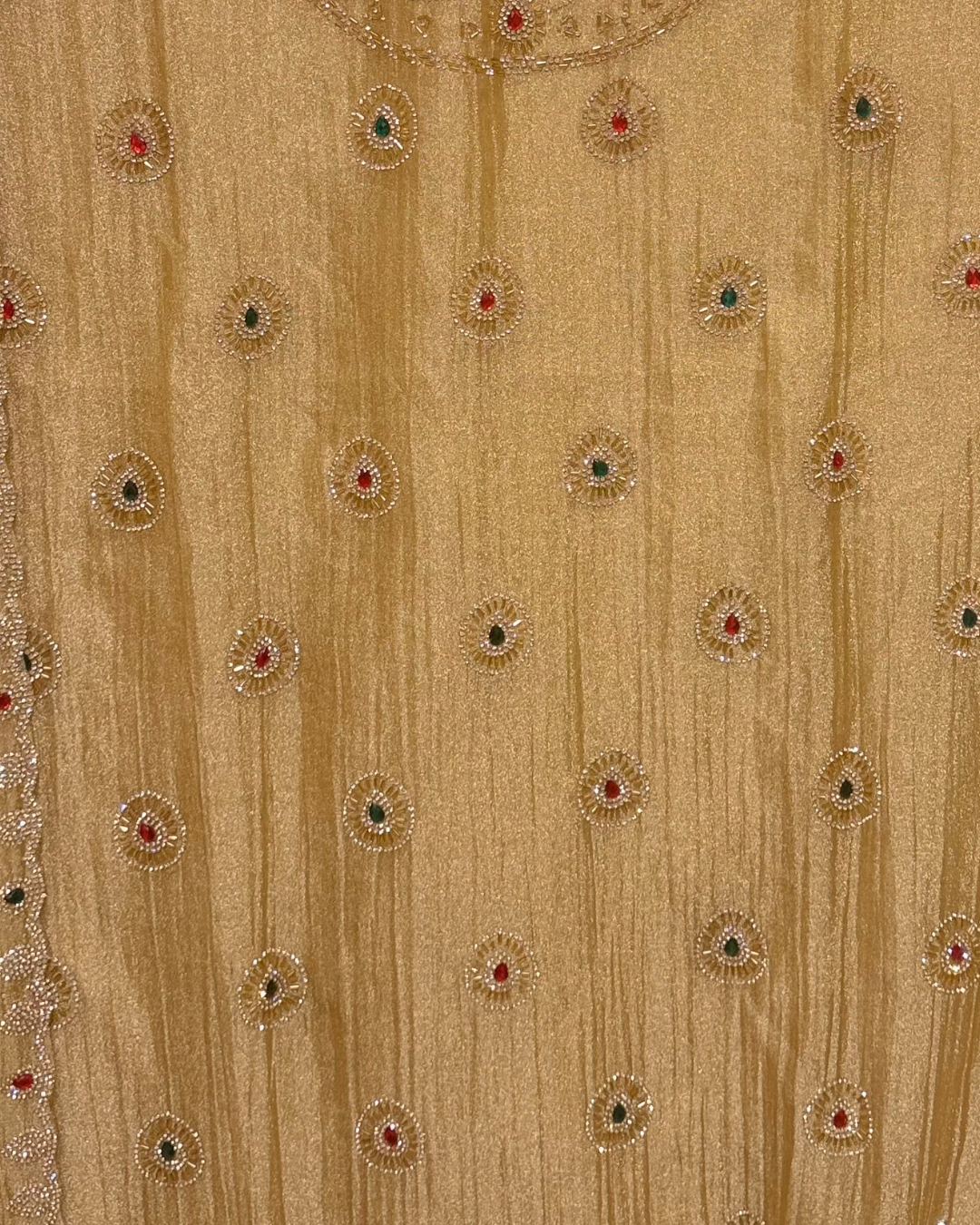 Stone Work Unstitched Suit on Simmer Fabric