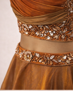 Burnt Orange Embroidery Lehenga Set