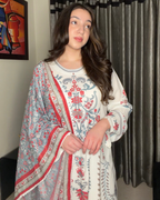 Pakistani Syle Premium Maslin White Kurta Set