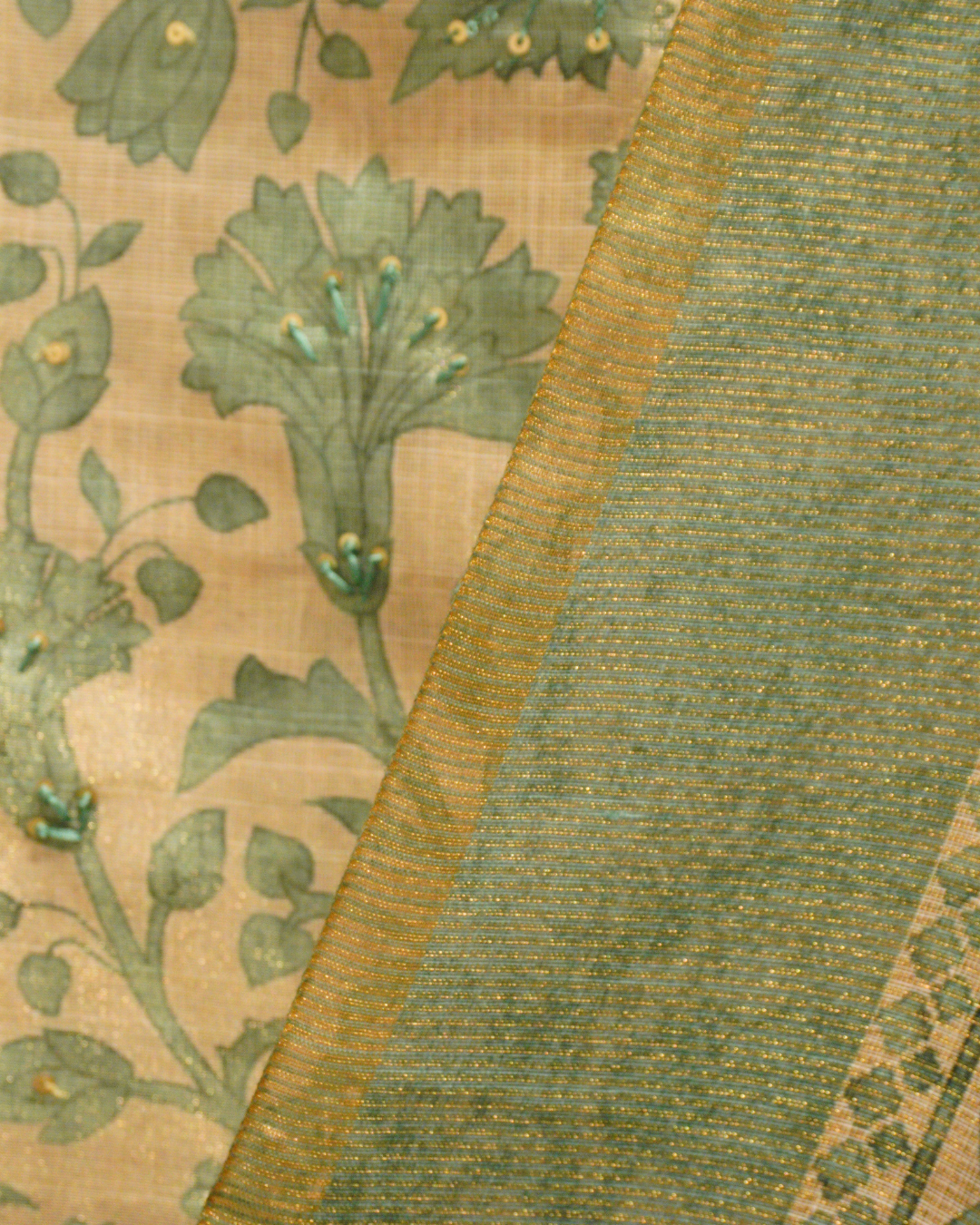 Floral Chanderi Unstitched Suit Set with Dupatta