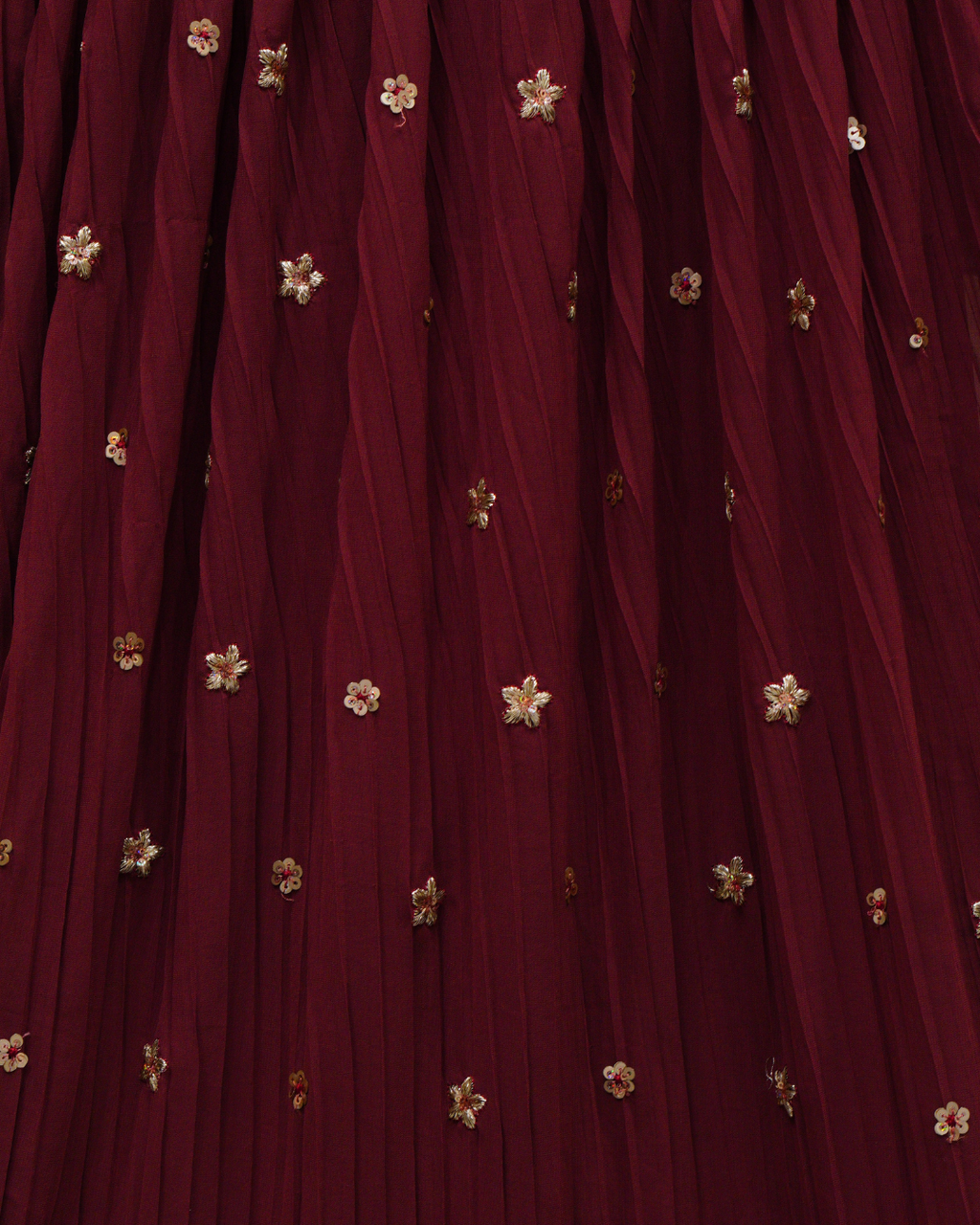Maroon Naira Suit with Zari & Sequence Embroidery