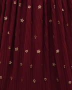Maroon Naira Suit with Zari & Sequence Embroidery