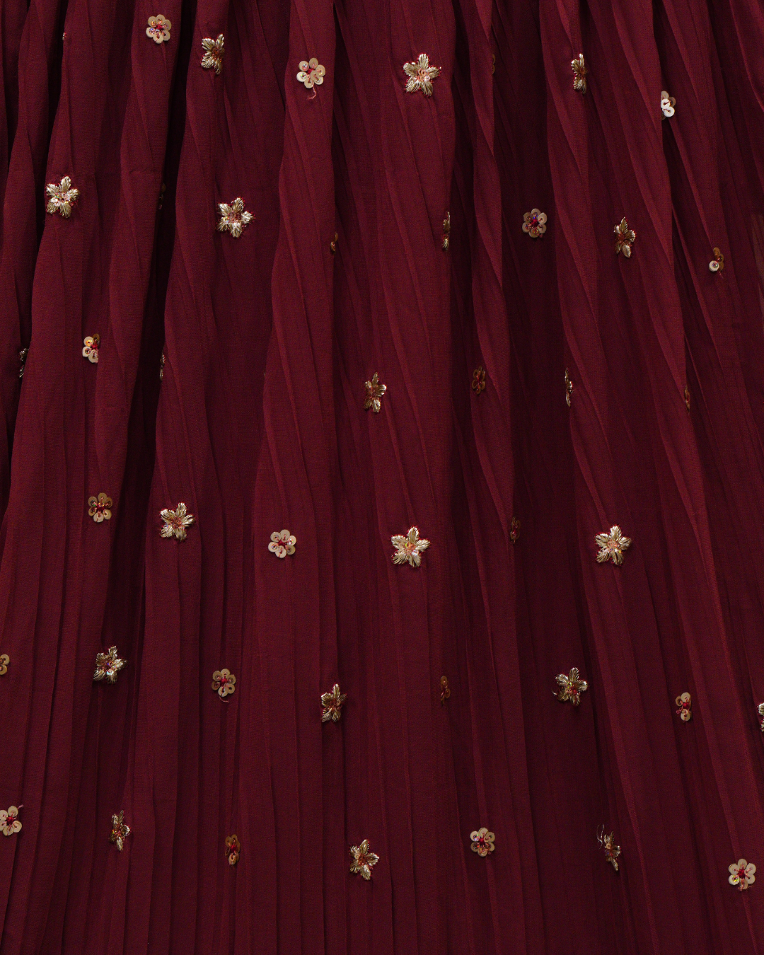 Maroon Naira Suit with Zari & Sequence Embroidery