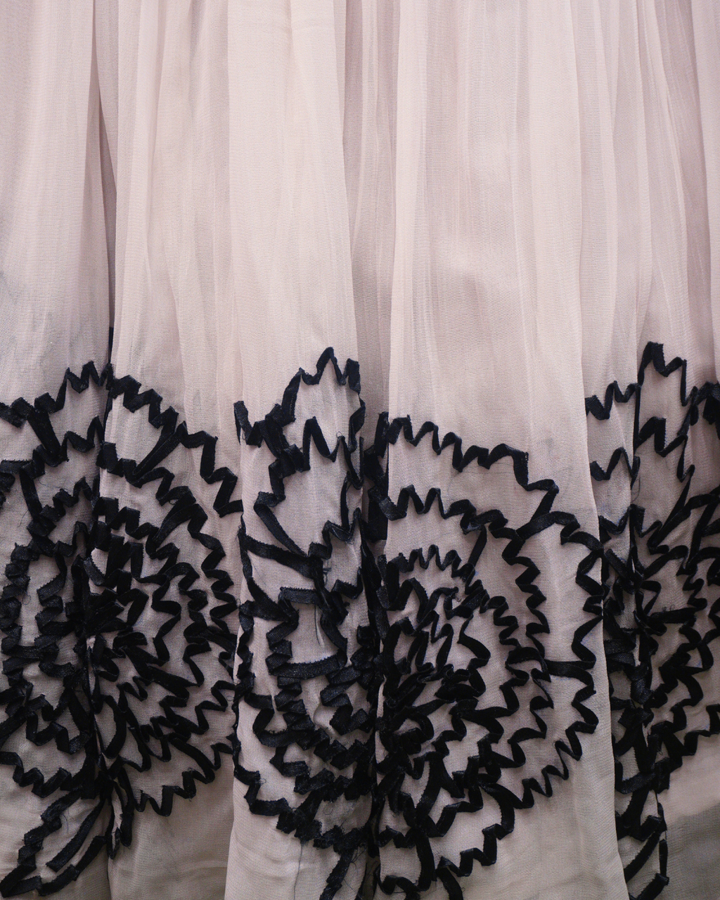 Midnight Ivory Bloom Embroidered Georgette Lehenga Set