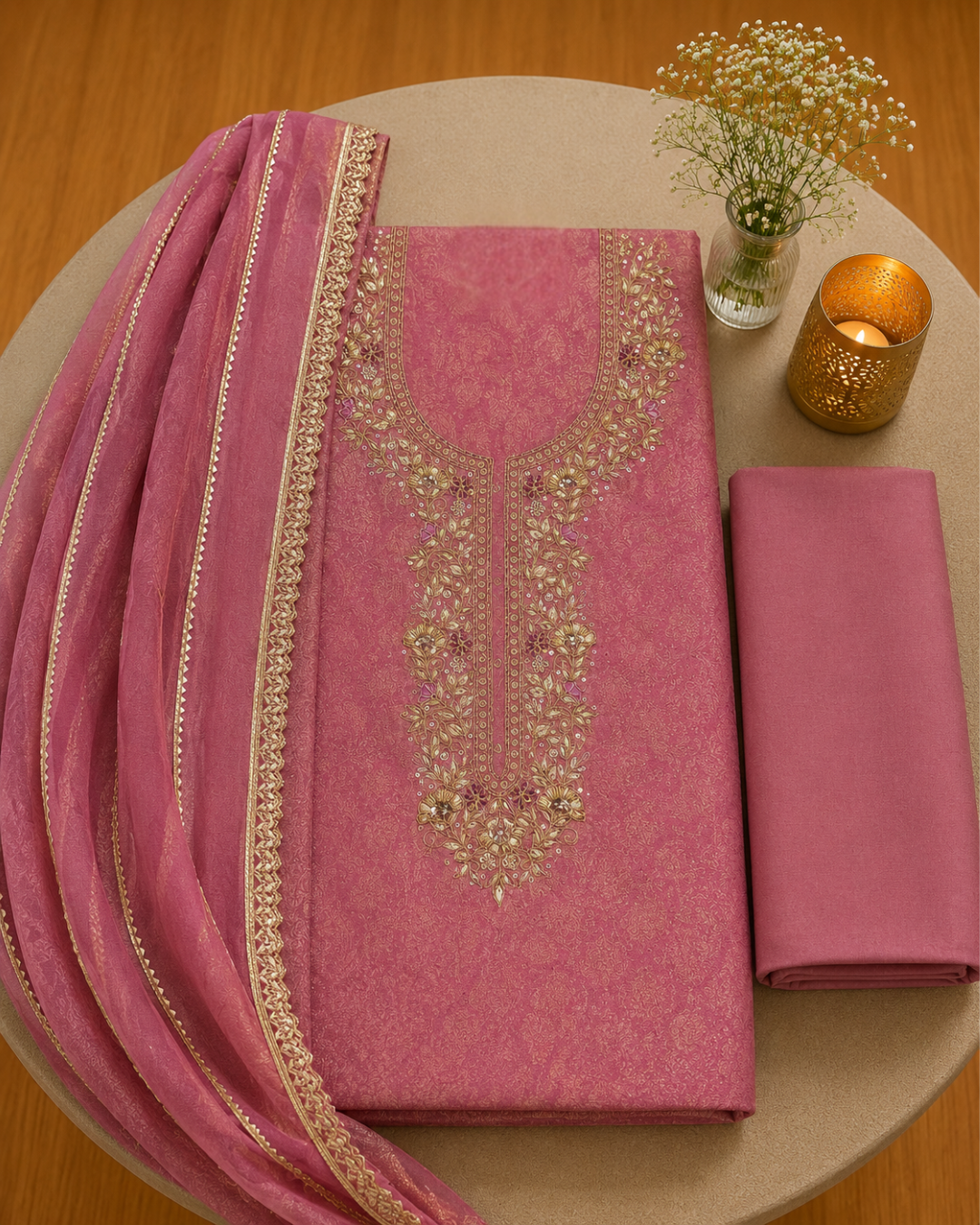 Noorani Banarsi Organza Unstitched Suit Set