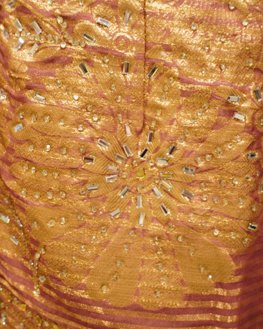 Regal Golden Embroidered Shimmer Backless Sharara Suit with Net Dupatta
