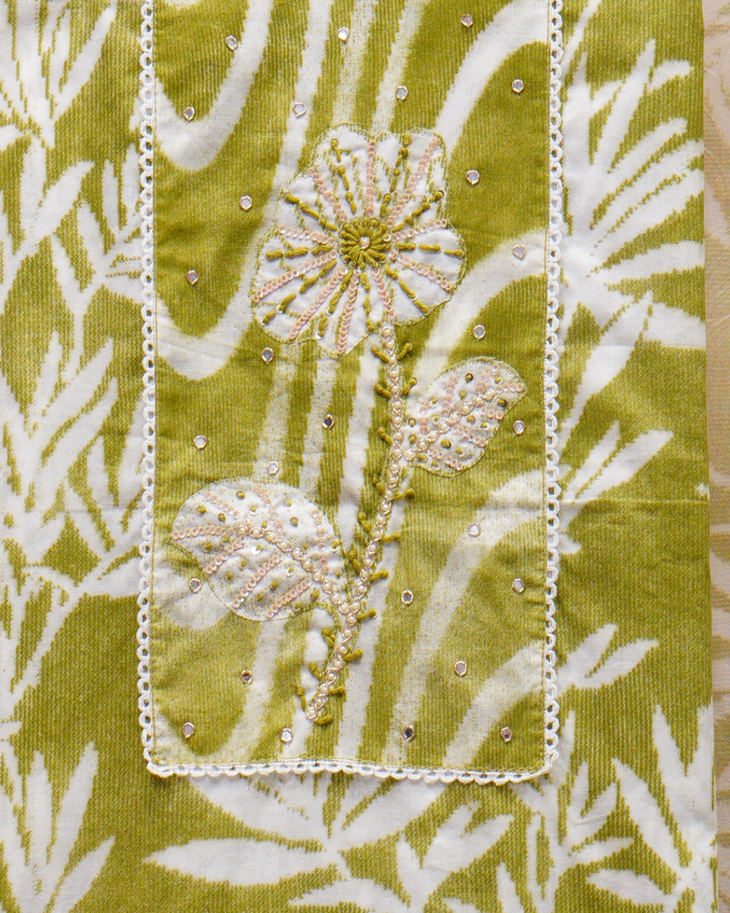 Whispering Leaves Unstitched Cotton Suit Set