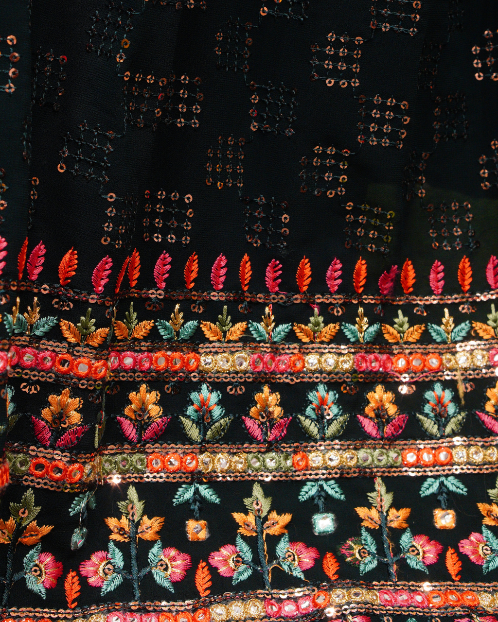 Noorika Black Floral Embroidered Naira Suit