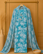Whispering Leaves Unstitched Cotton Suit Set