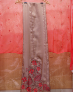 Gulnaar Thread Embroidered Shimmer Unstitched Suit Set