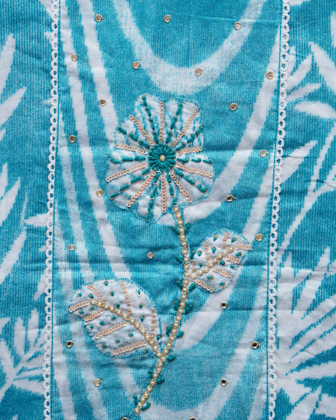 Whispering Leaves Unstitched Cotton Suit Set