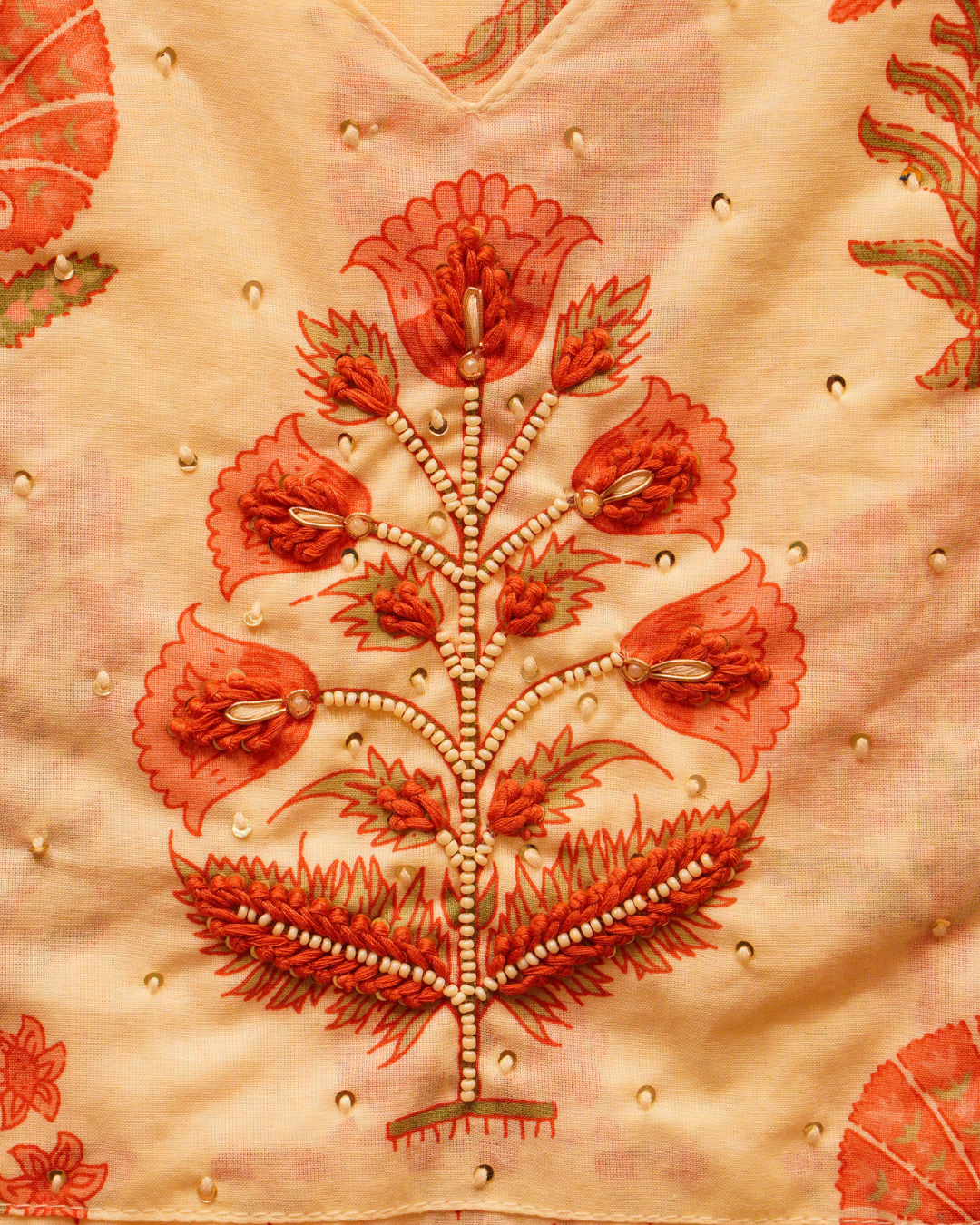 Floral Print Cotton Suit Fabric with Dupatta