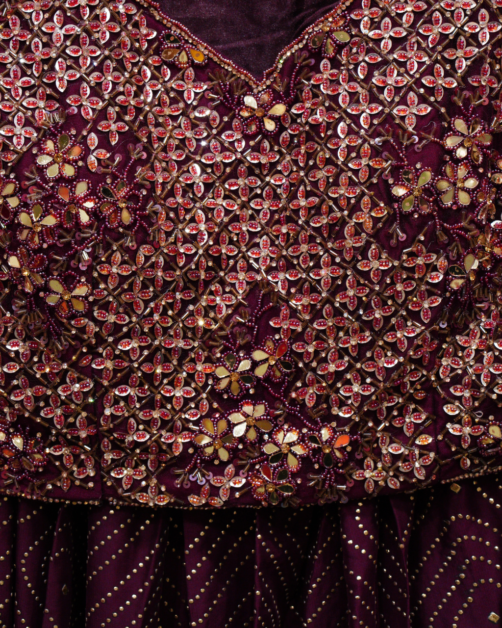 Sparkle in wine lehenga set